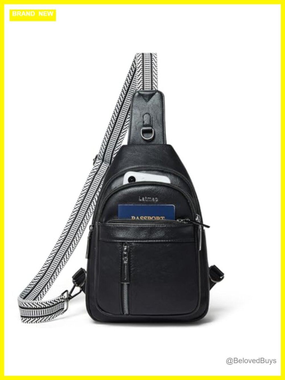 7L PU Leather Sling Bag Crossbody Backpack Fanny Pack Travel Shoulder Belt Bag